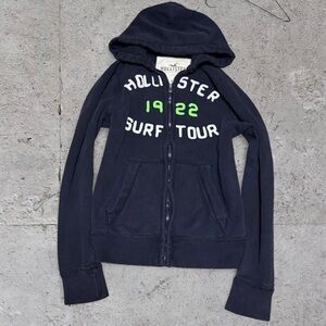 Hollister Navy Blue Zip Hoodie